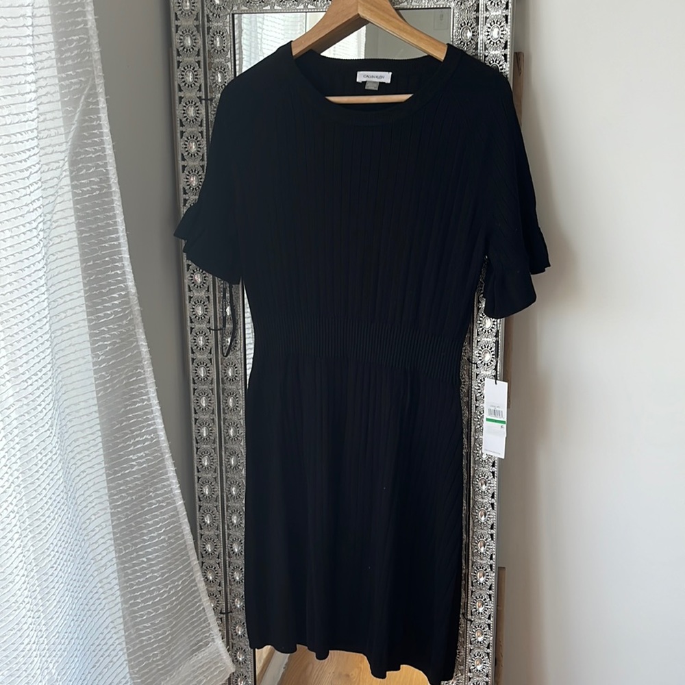 Black Calvin Klein knit dress